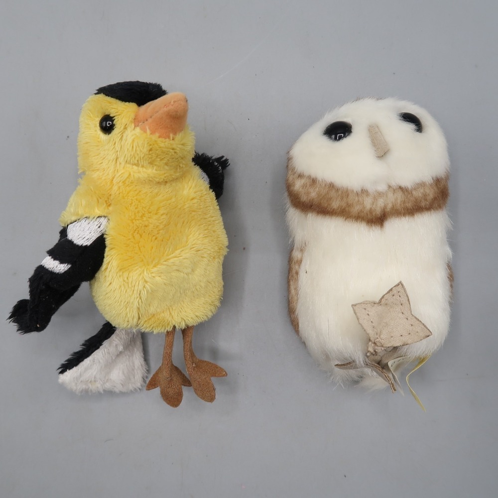 Folkmanis Mini Barn Owl, Yellow Finch 4" Finger Puppet‎ Plush Toy Bird lot